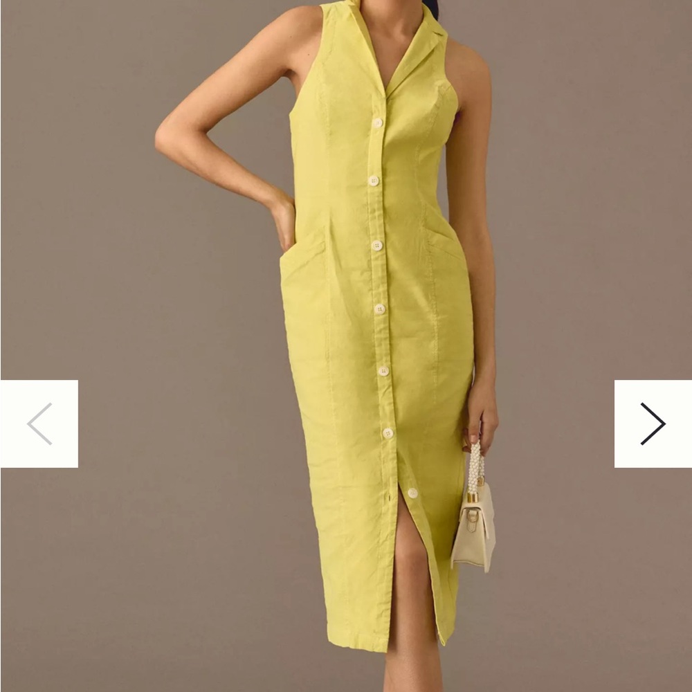 Anthropologie Lime Sleeveless‎ Midi Dress